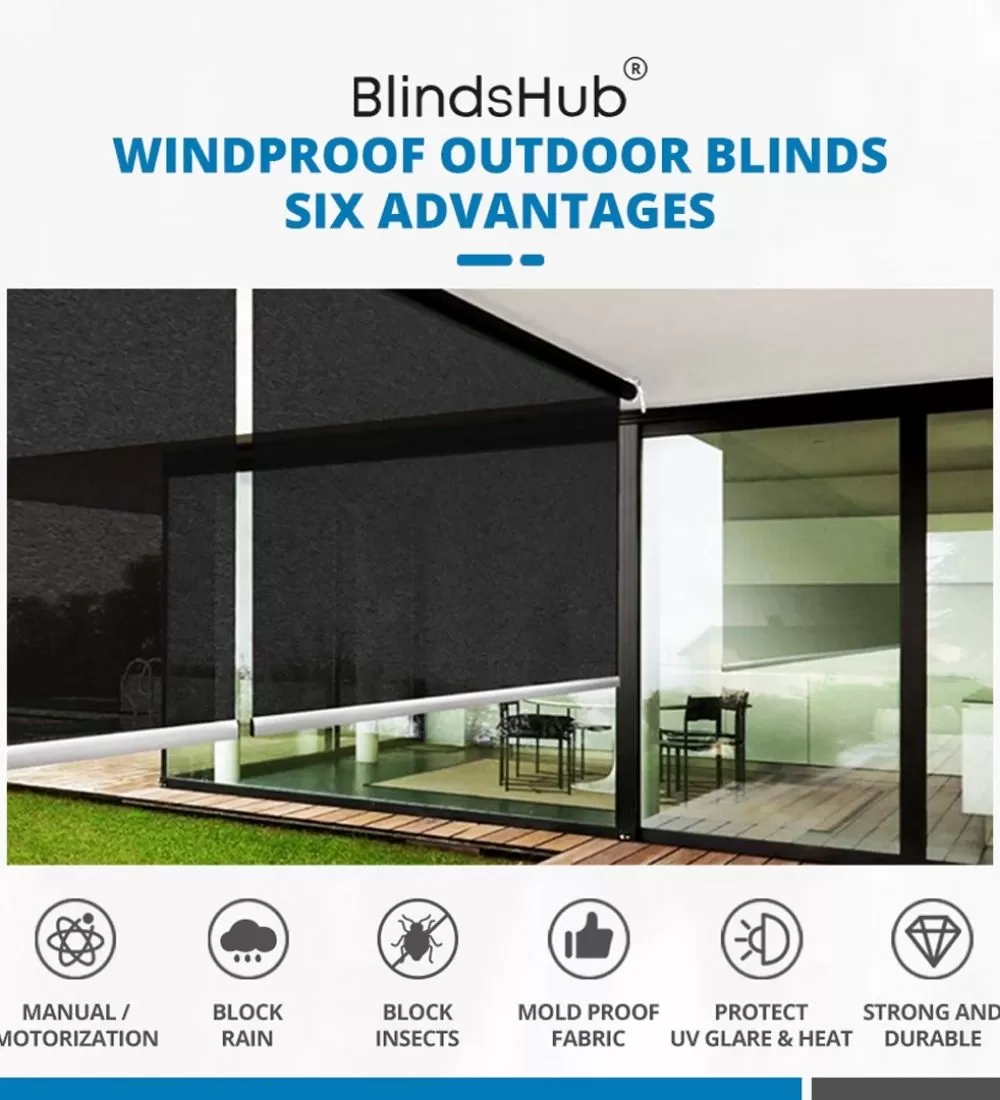 Heavy Duty Waterproof & Windproof Outdoor Blinds