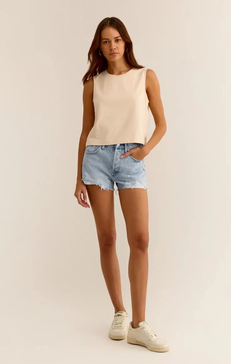 Hi Rise Denim Short