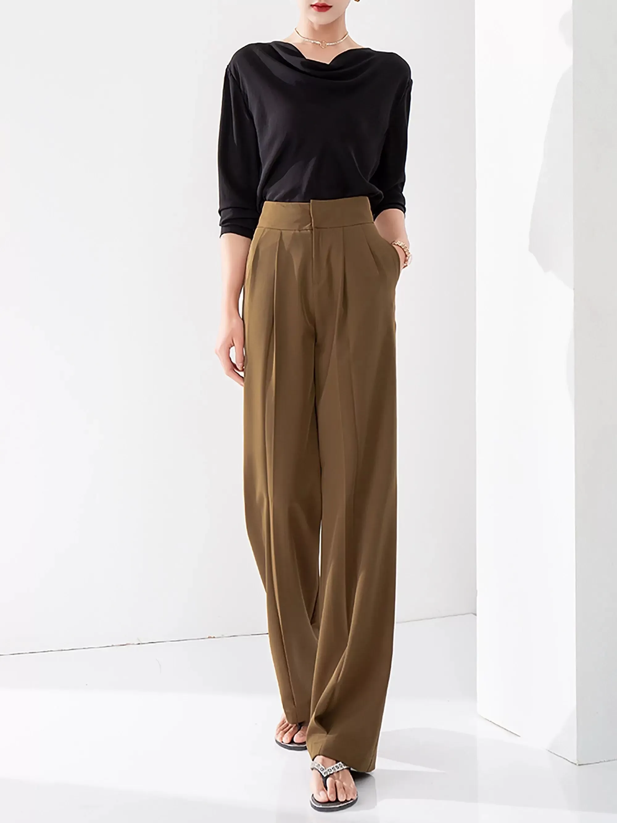 High Waist Palazzo Wide Leg Pants