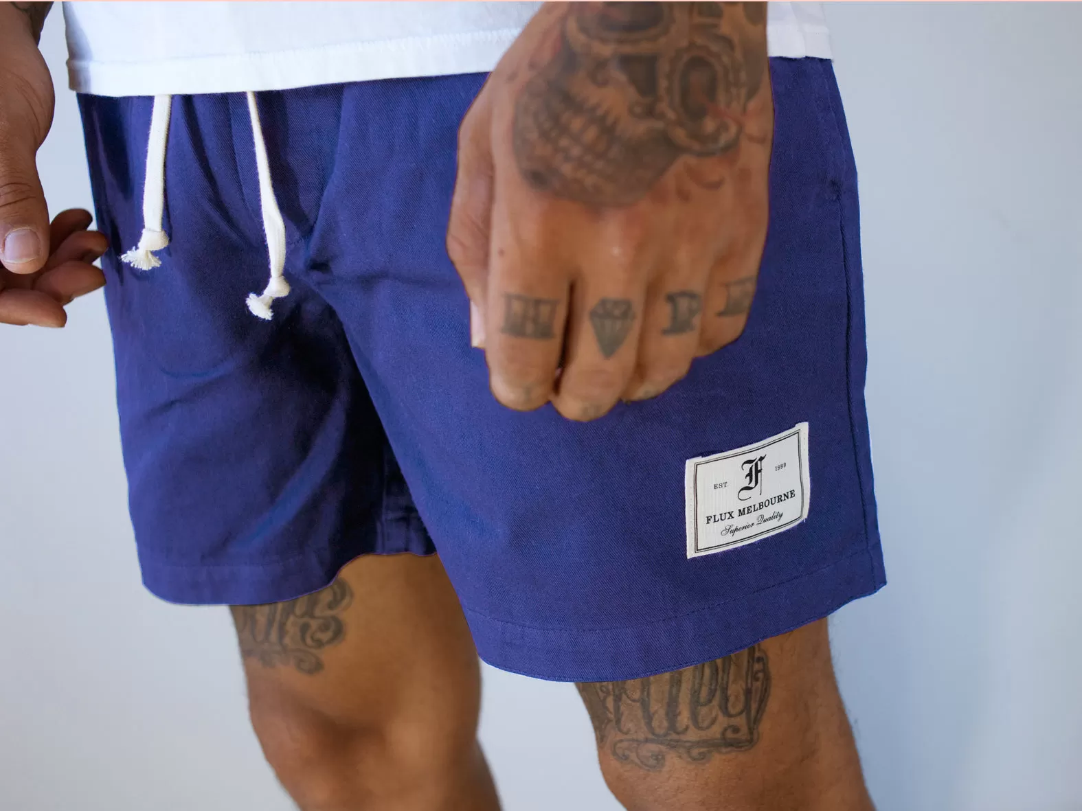 HIT THE CITY SHORTS. MARINE BLUE