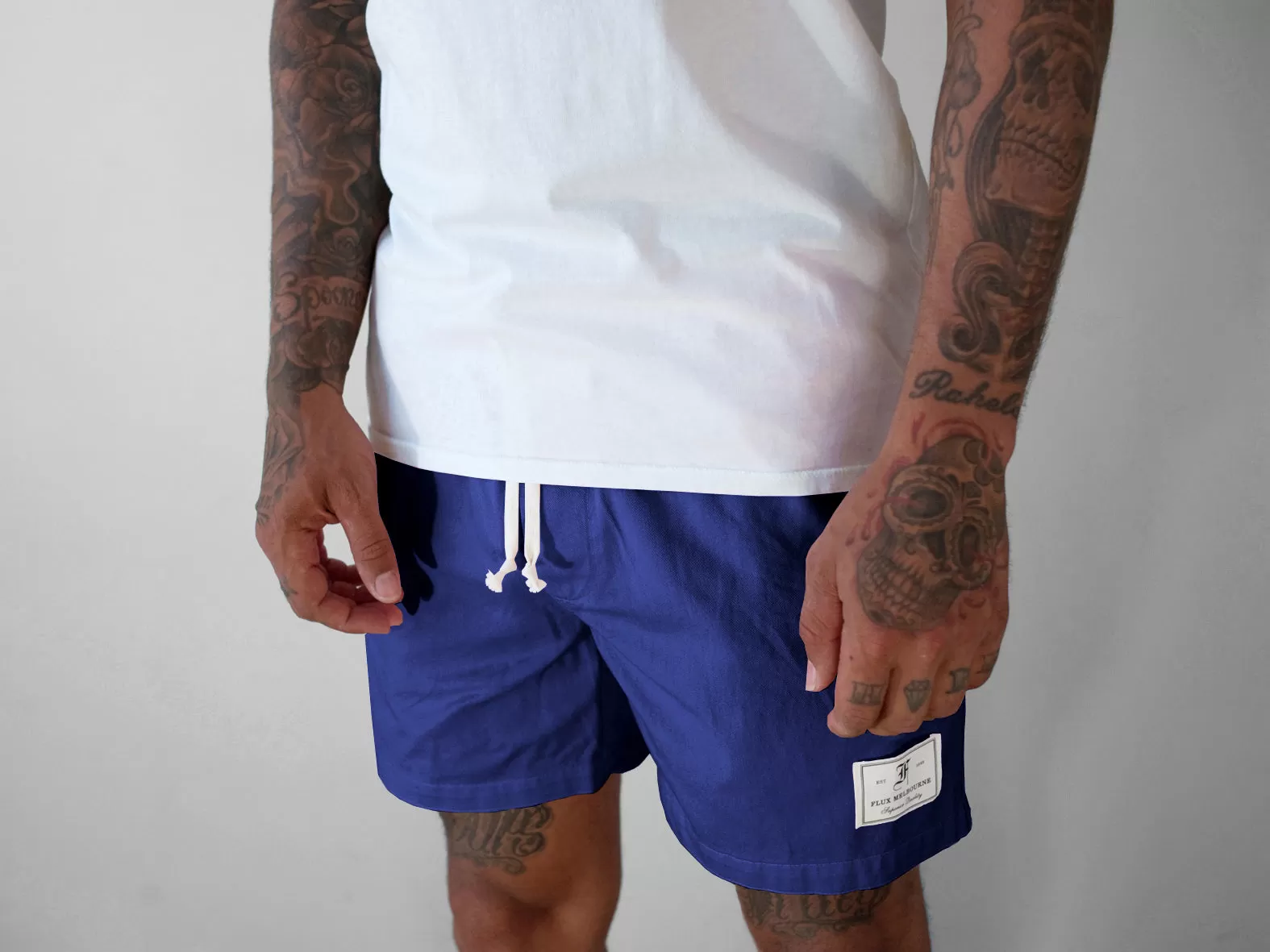 HIT THE CITY SHORTS. MARINE BLUE