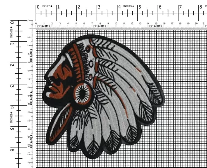 Indian Chief Profile Large Sew Patch