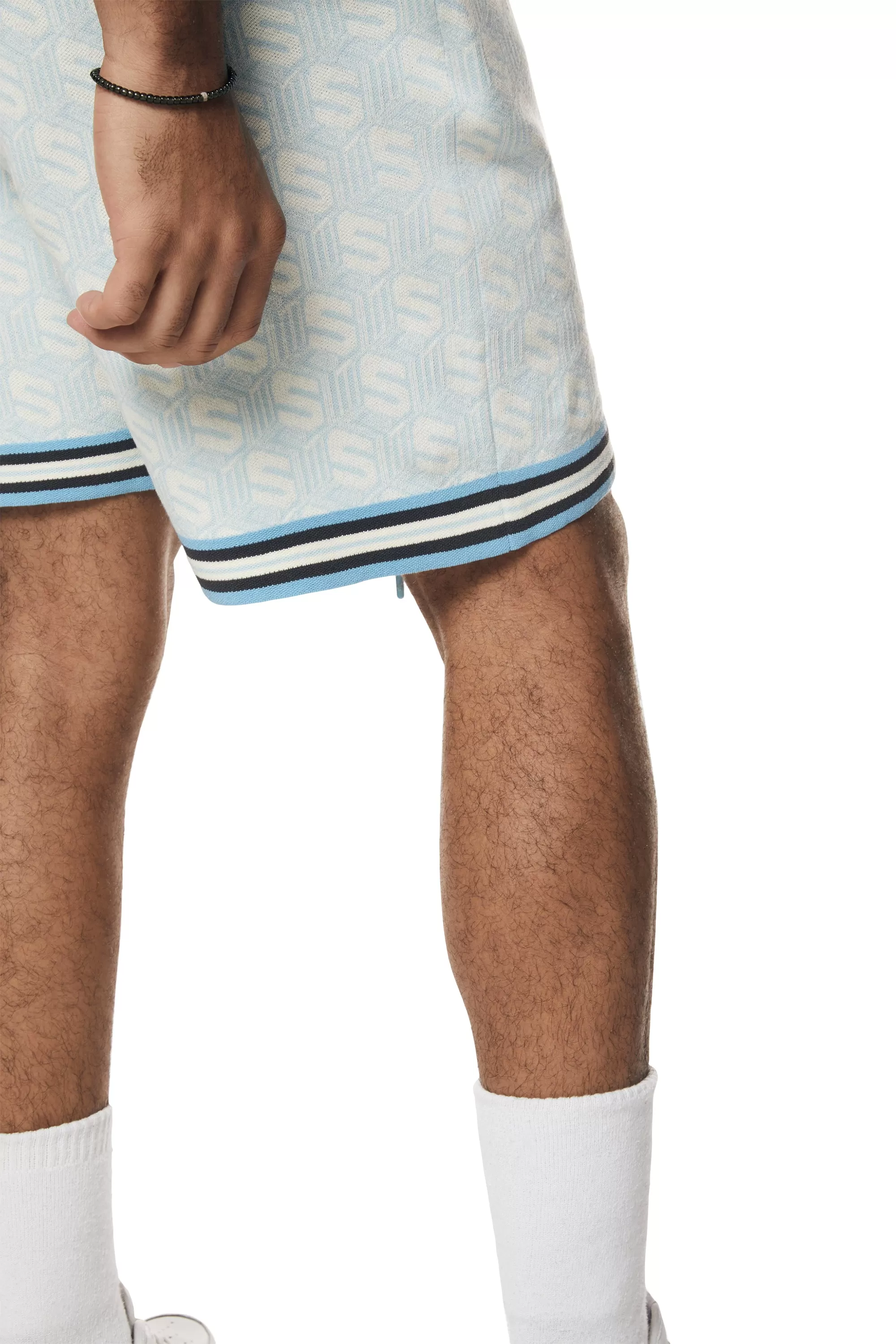 Jacquard Knit Shorts - Airy Blue