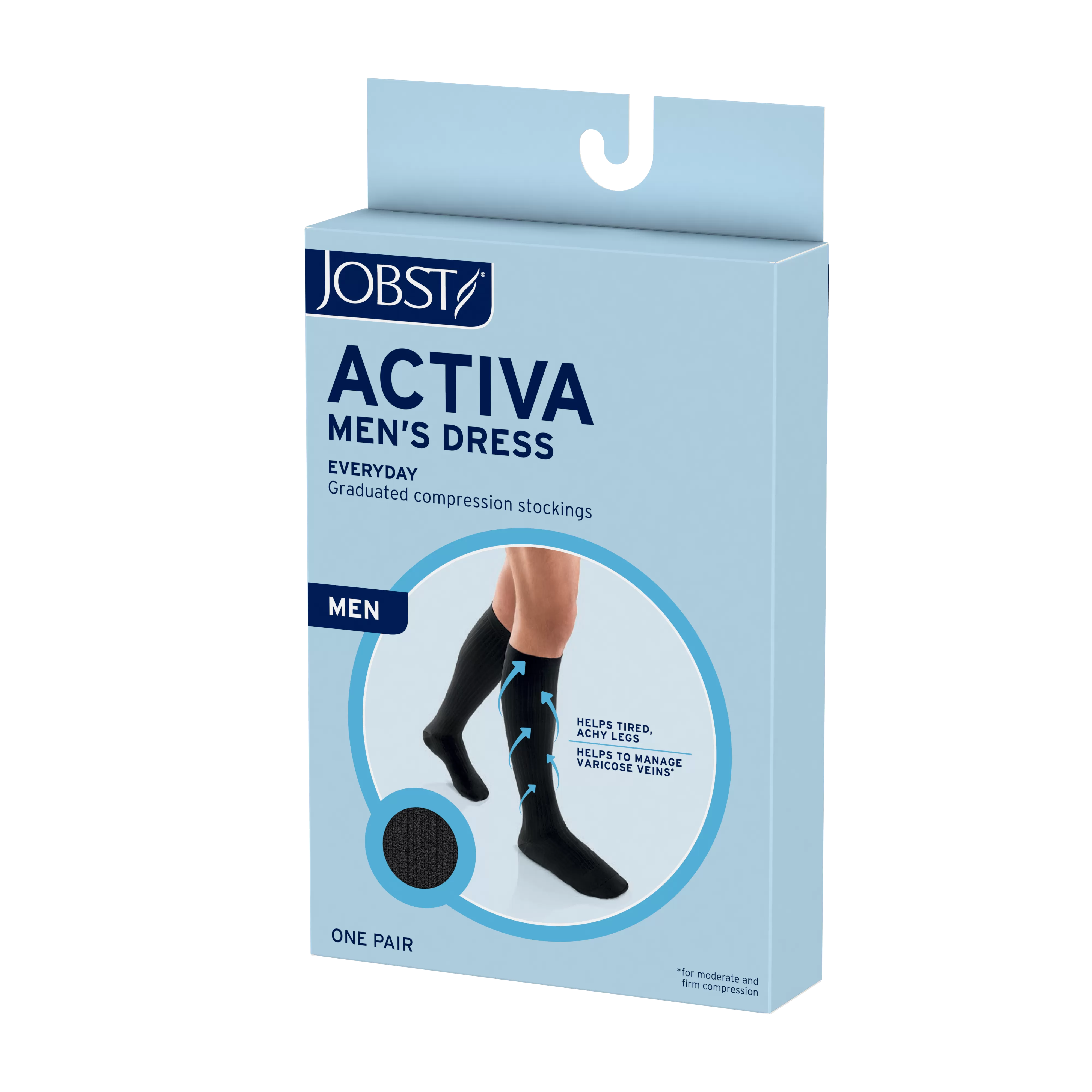 JOBST ACTIVA Men's Dress 8-15 mmHg Compression Socks Knee High