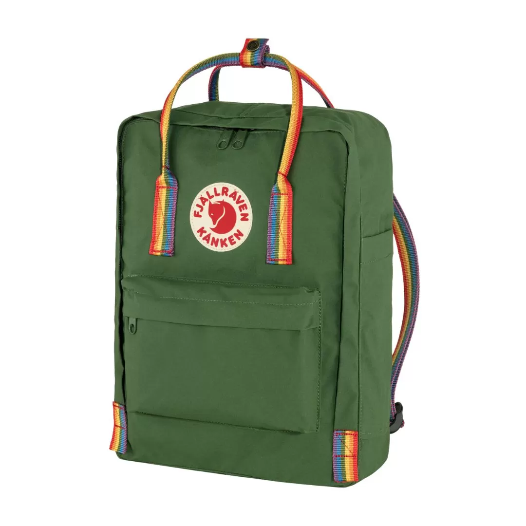 Kanken Classic Backpack - Spruce Green/Rainbow Pattern