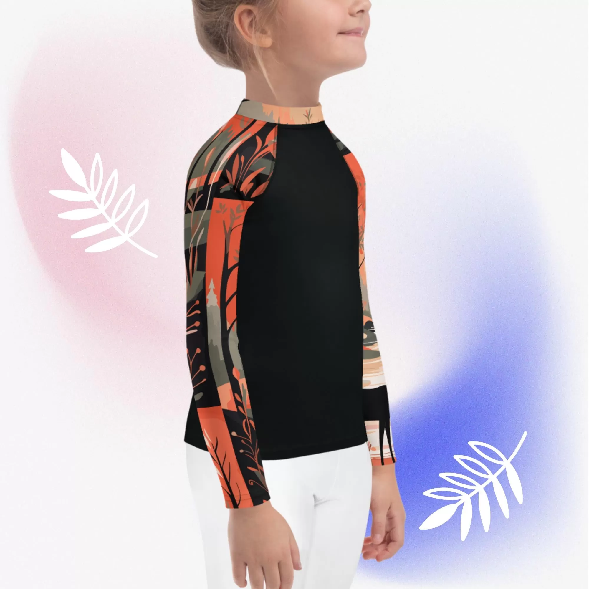 Kid's Girls Deer Forest BJJ Rash Guard: Unleash Nature's Power