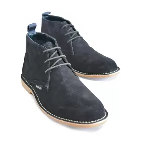 Lambretta Mens Suede Desert Boots Classic Laced Navy