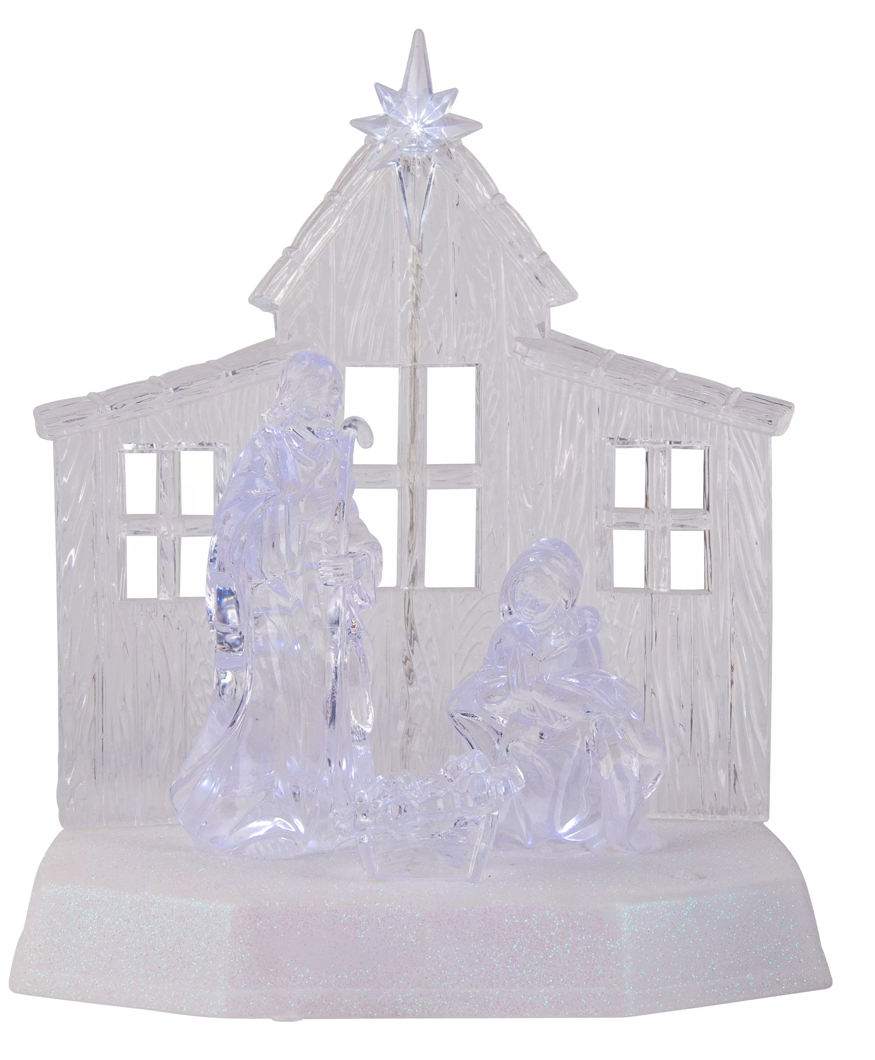 LED Musical Crystal Nativity Scene 4 Asst