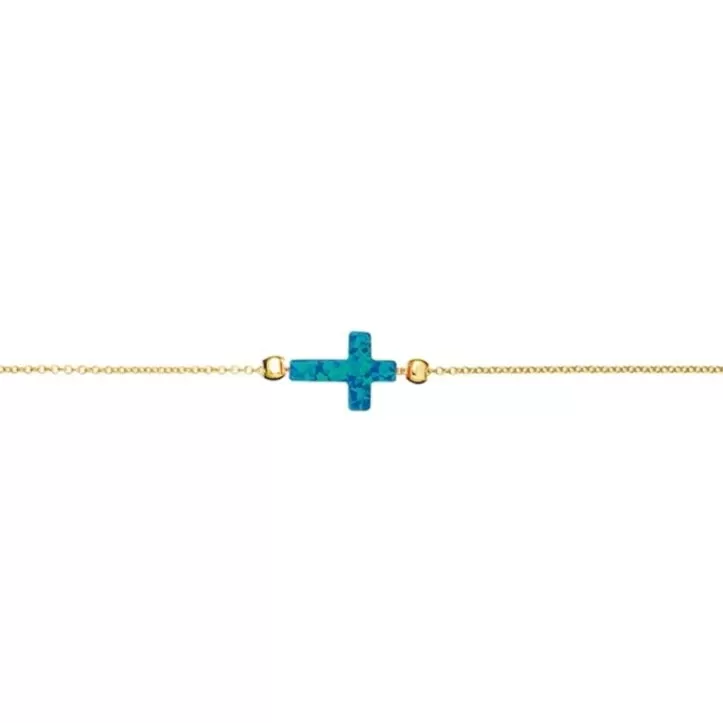 Light Blue Opal Cross bracelet