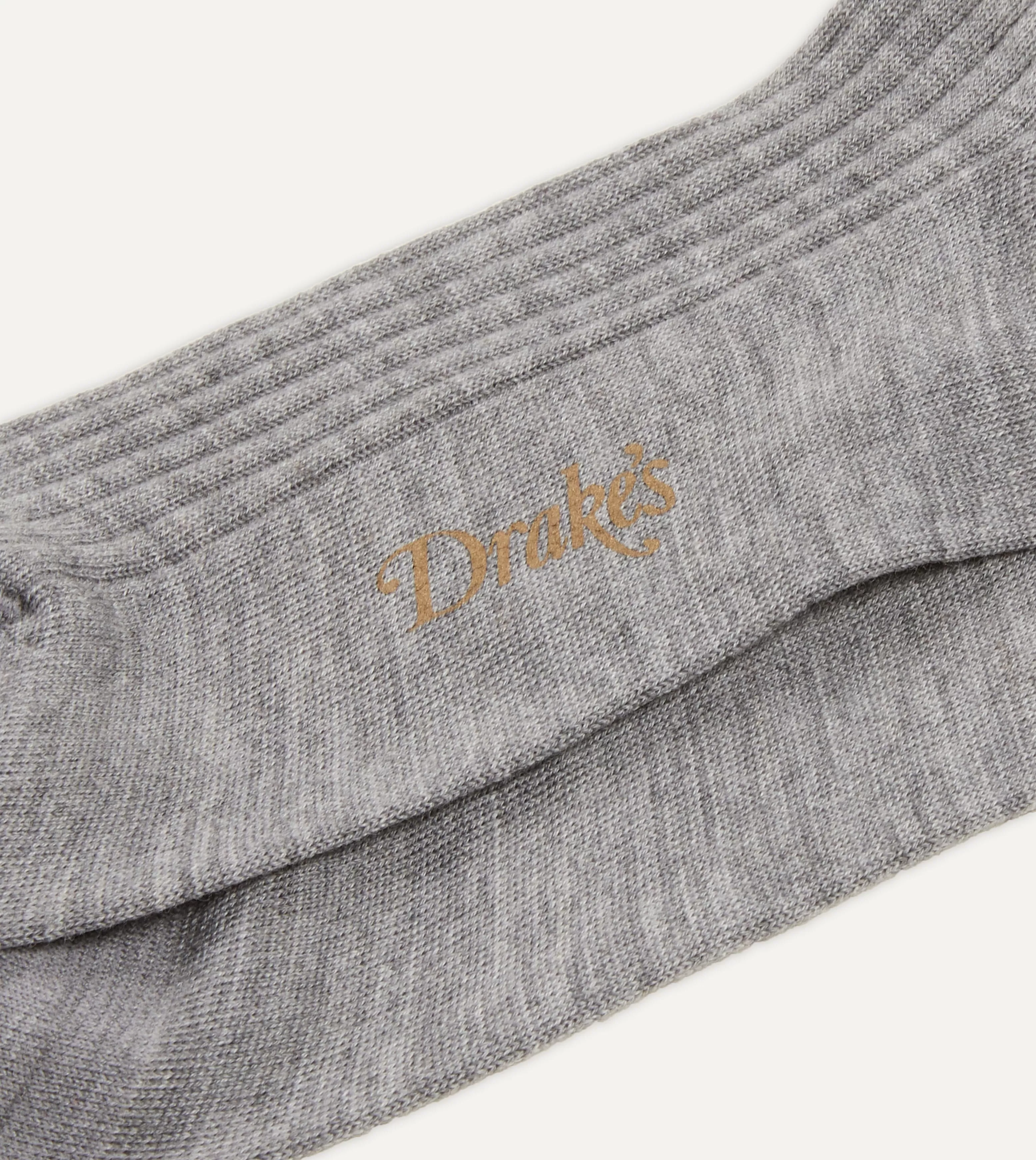 Light Grey Wool Over-The-Calf Socks