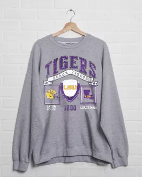 LSU Tigers Prep Patch Gray Thrifted Sweatshirt