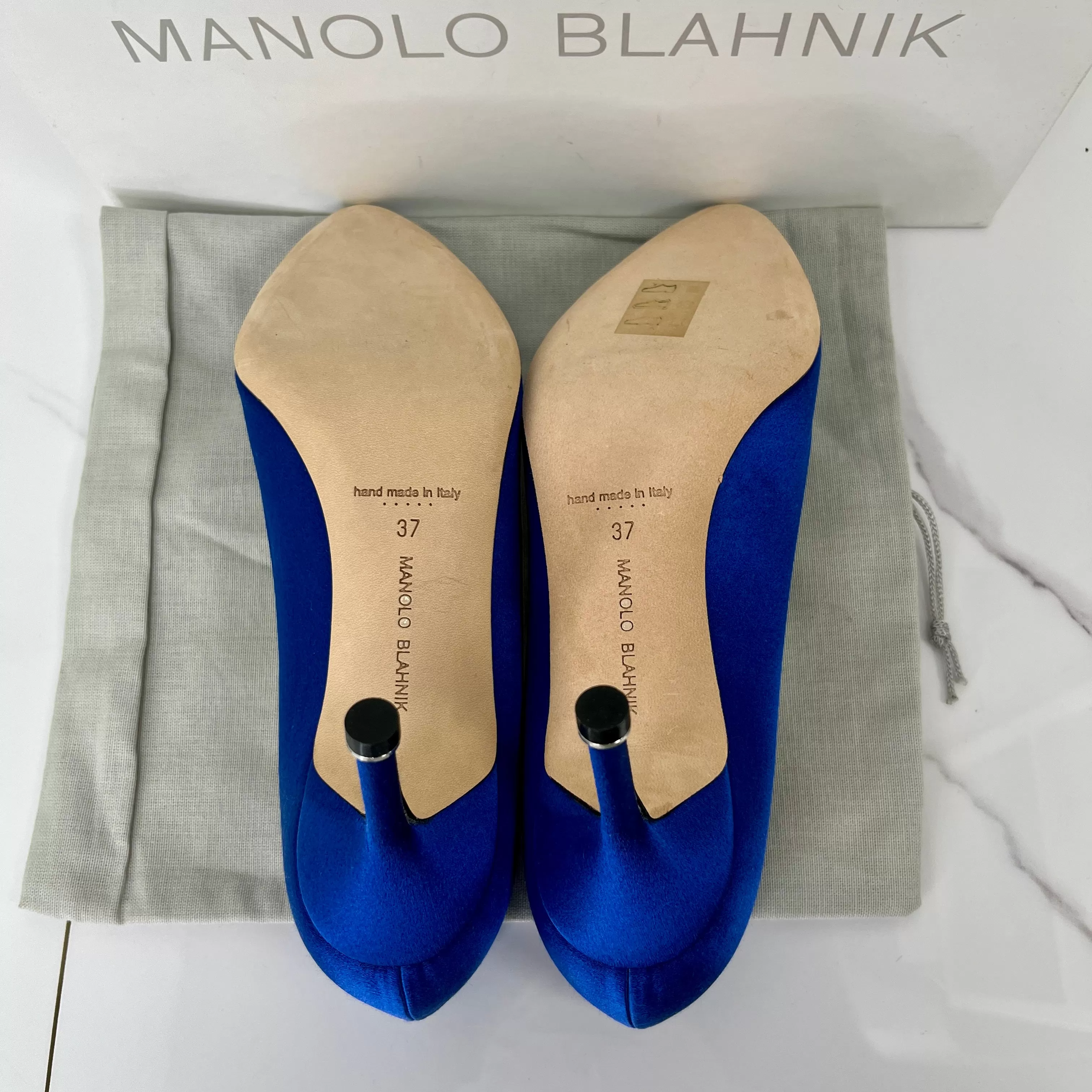 Manolo Blahnik Satin Jewel Buckle Pumps (70mm) - Size 37