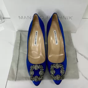 Manolo Blahnik Satin Jewel Buckle Pumps (70mm) - Size 37