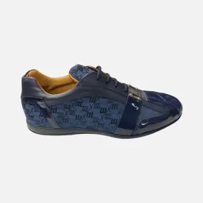 Mauri 8840 Men's Blue Sneakers | Baby Croc/Patent/Nappa/Fabric