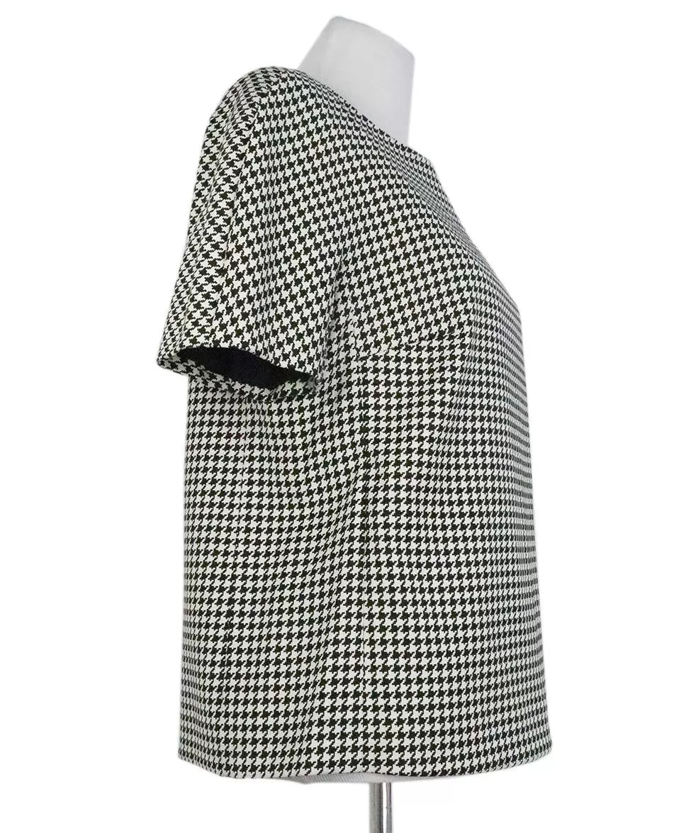 Max Mara Black & White Houndstooth Top sz 8