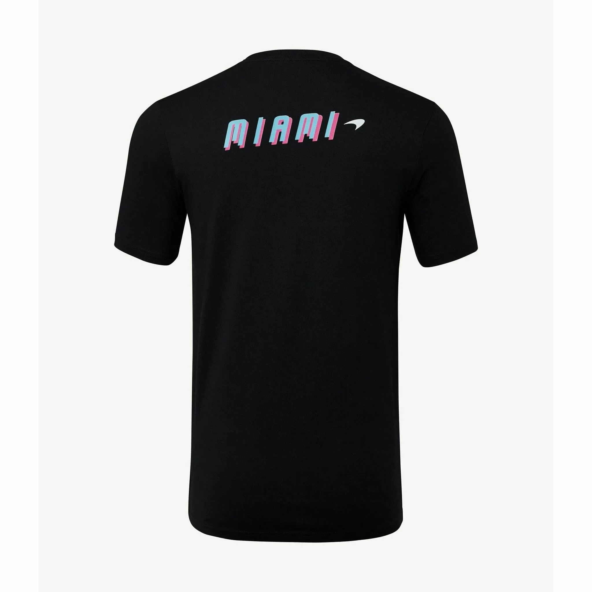 McLaren F1 Men's Miami Neon Logo T-Shirt-Black/White/Vice Blue/Beetroot Purple