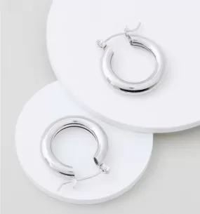 Medium Simple Hoop Silver