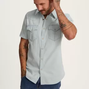 Men's Denim Short Sleeve Pearl Snap