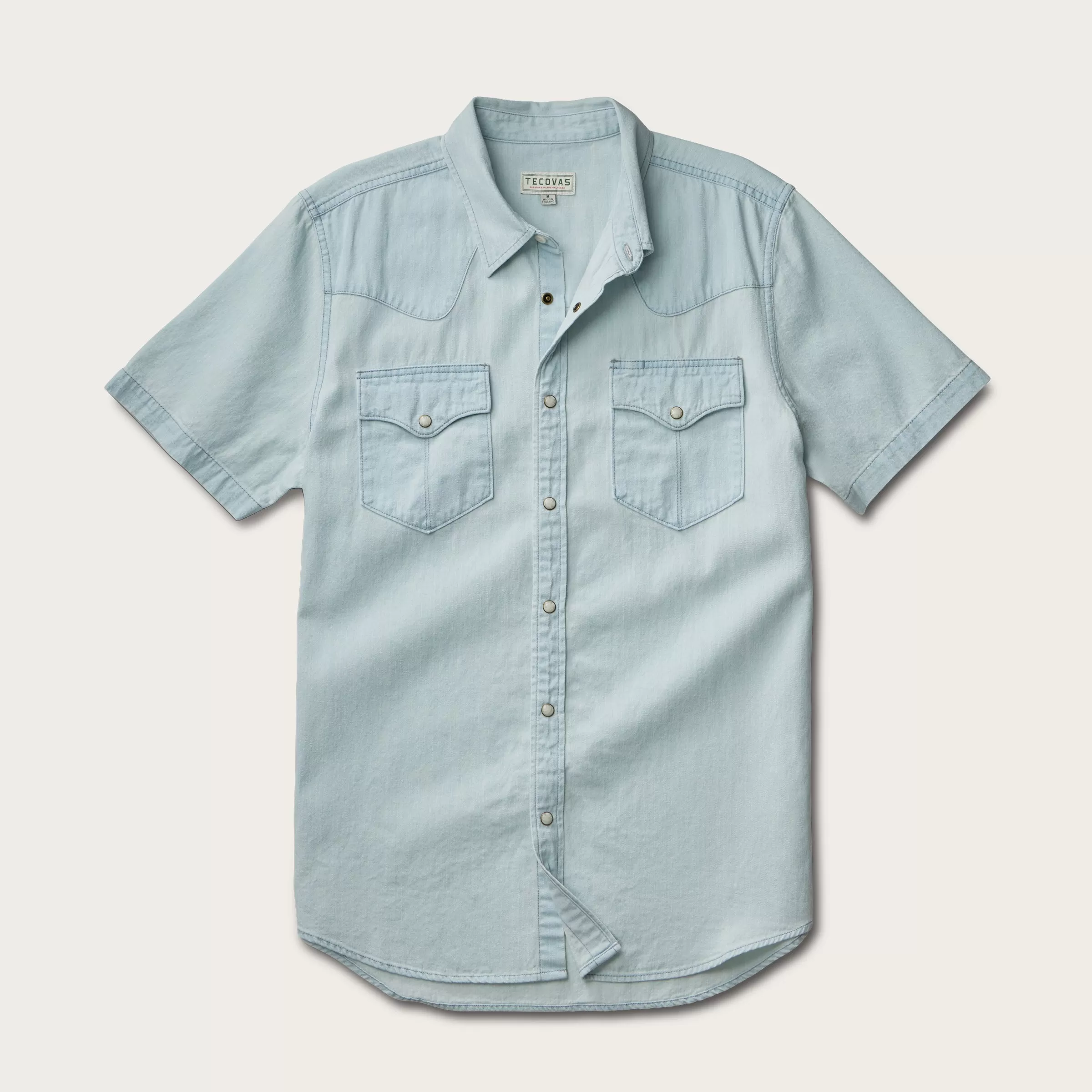 Men's Denim Short Sleeve Pearl Snap