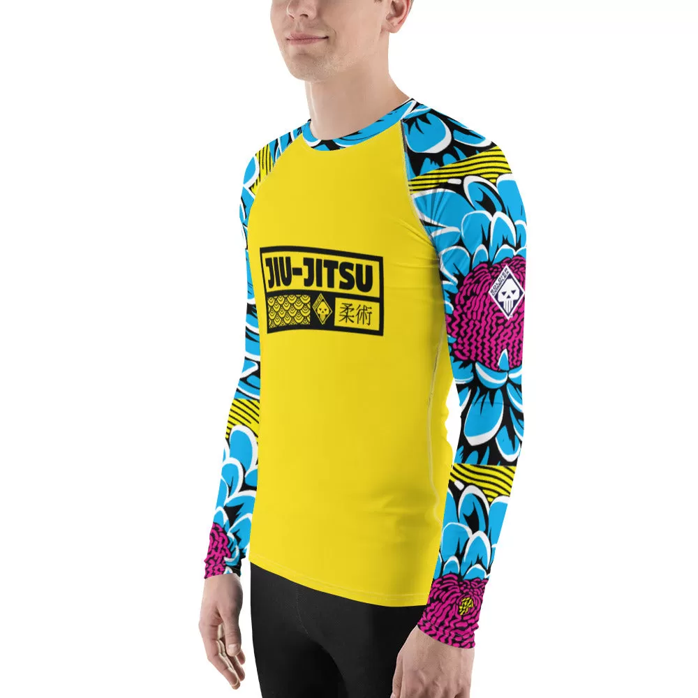 Mens Long Sleeve BJJ Rash Guard - Jiu-Jitsu 018 - Dahlia 002