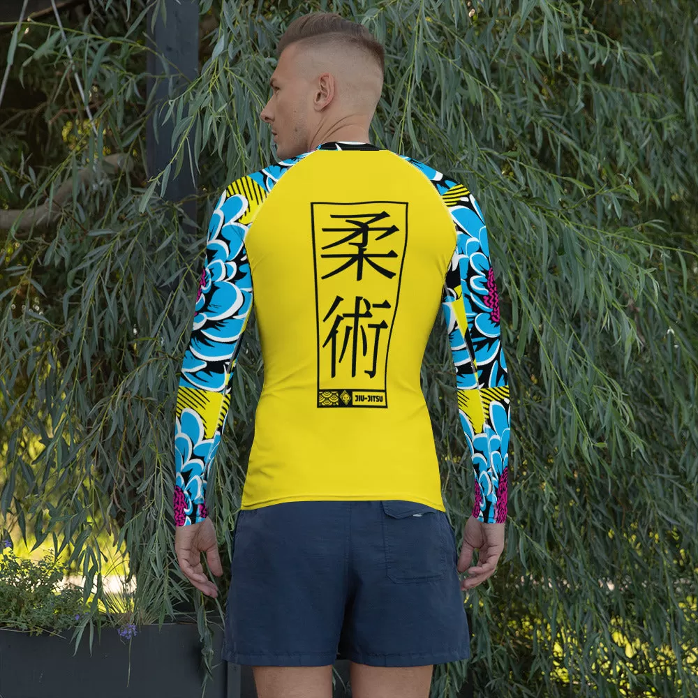 Mens Long Sleeve BJJ Rash Guard - Jiu-Jitsu 018 - Dahlia 002