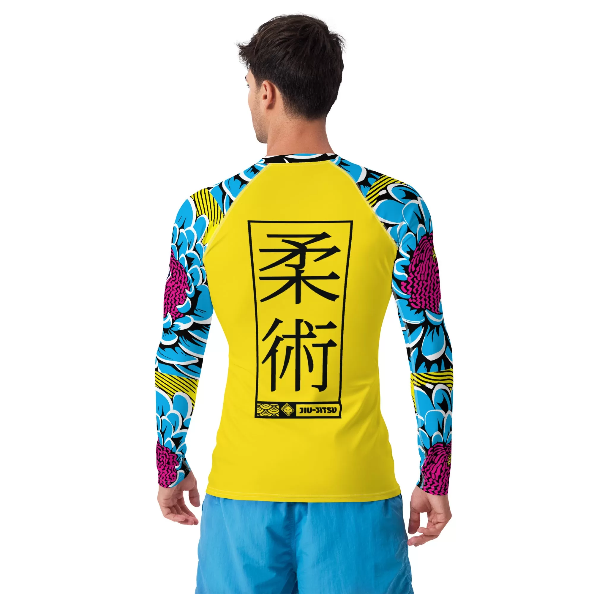 Mens Long Sleeve BJJ Rash Guard - Jiu-Jitsu 018 - Dahlia 002