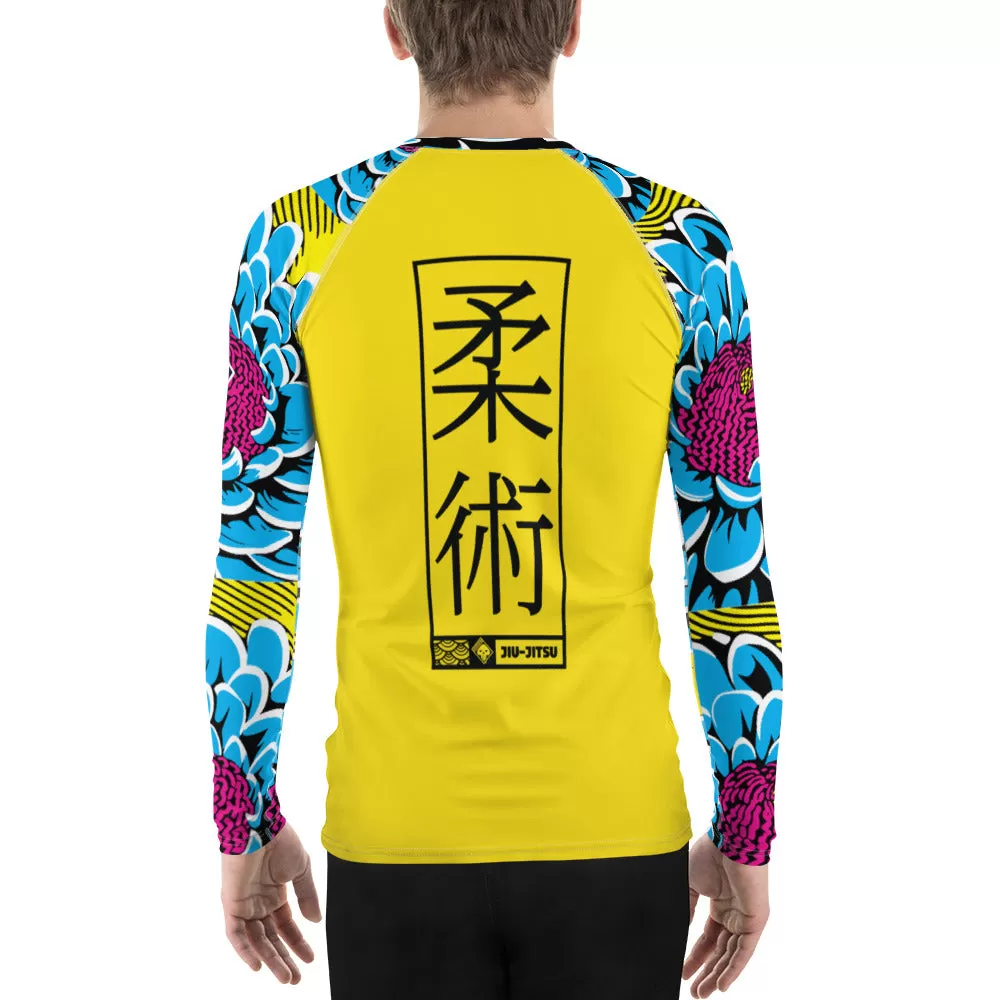 Mens Long Sleeve BJJ Rash Guard - Jiu-Jitsu 018 - Dahlia 002