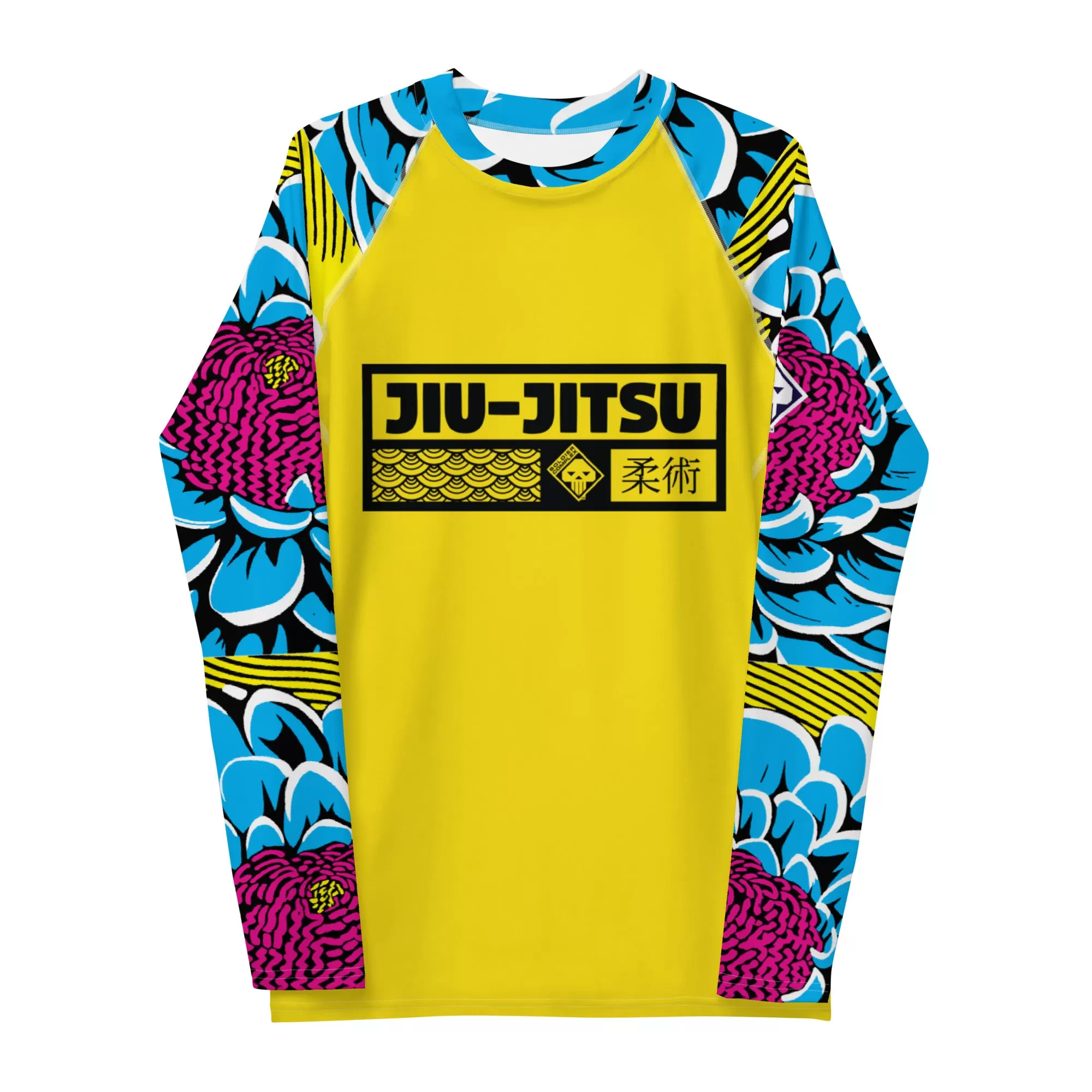 Mens Long Sleeve BJJ Rash Guard - Jiu-Jitsu 018 - Dahlia 002