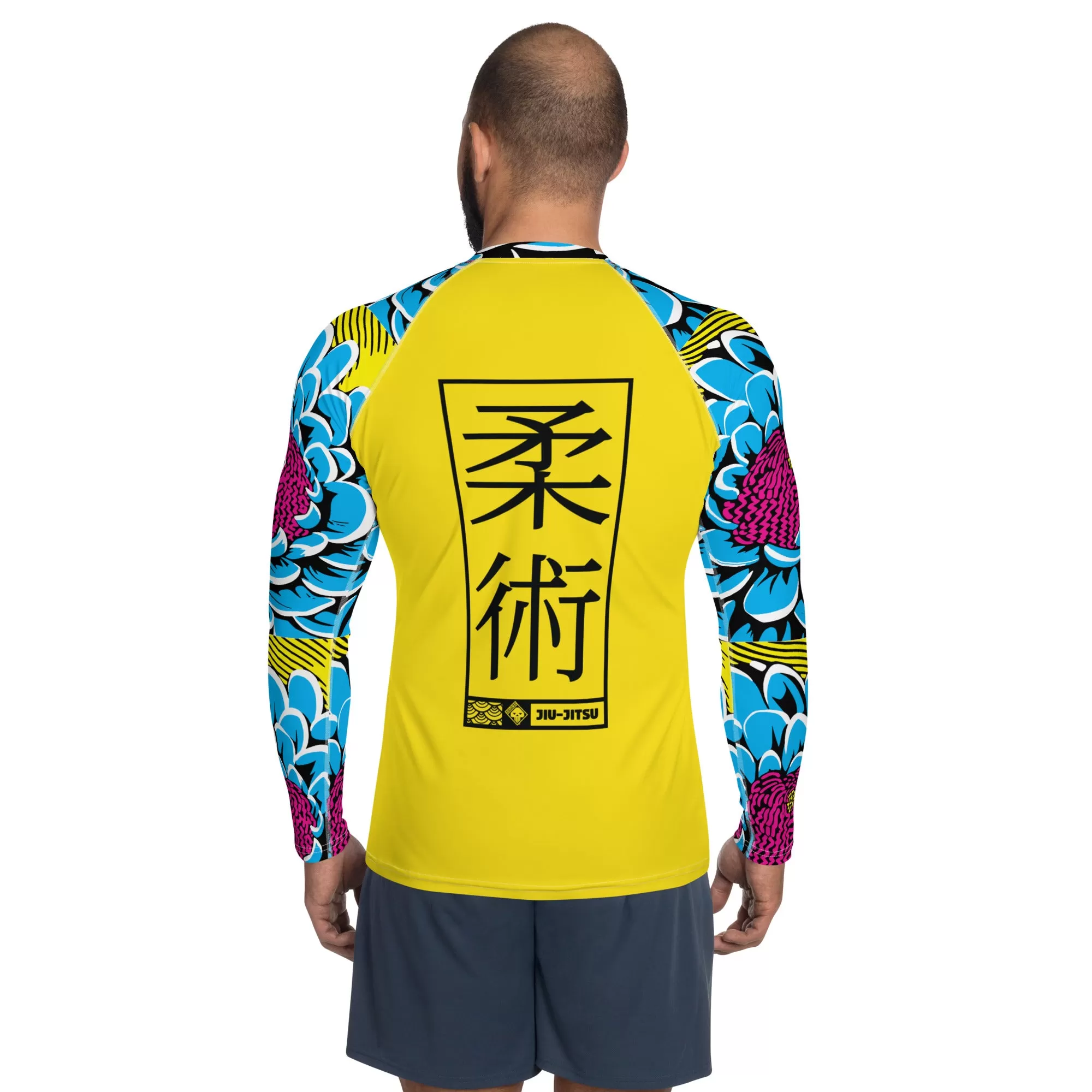 Mens Long Sleeve BJJ Rash Guard - Jiu-Jitsu 018 - Dahlia 002