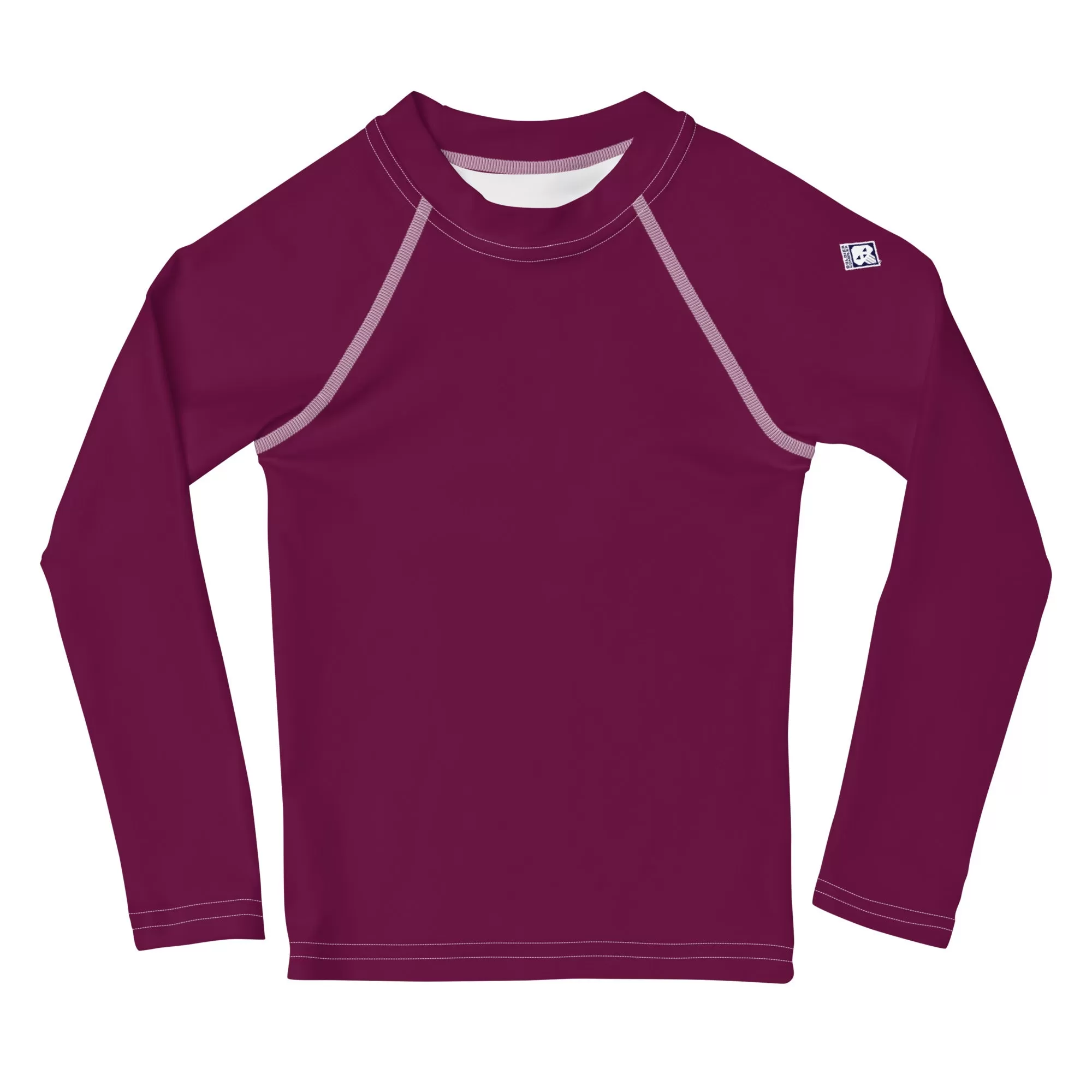 Mini Explorer: Kid's Solid Color Rash Guards for Him - Tyrian Purple