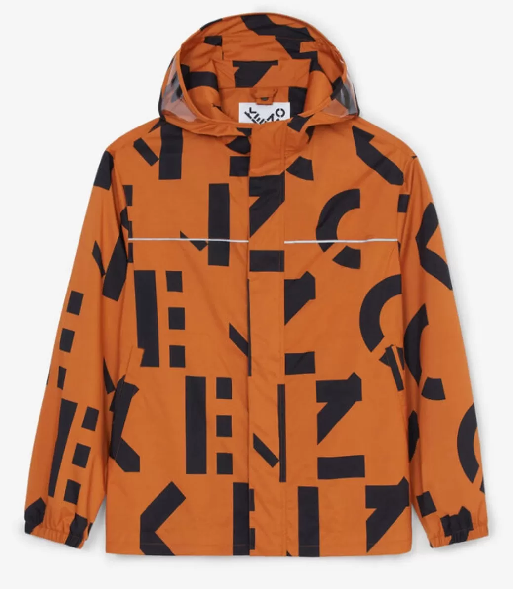 Monogrammed Parka In Deep Orange