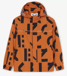 Monogrammed Parka In Deep Orange