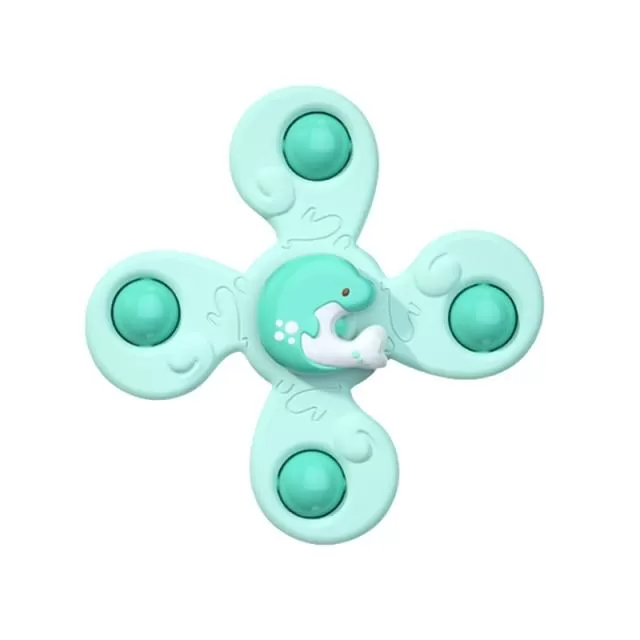 Montessori Baby Spin Top Bath Toys For Boy Children Bathing Sucker Spinner Suction Cup Toy For Kids 2 To 4 Years Rattles Teether