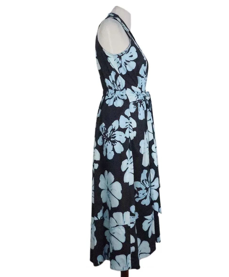 Natori Blue Floral Print Dress sz 4