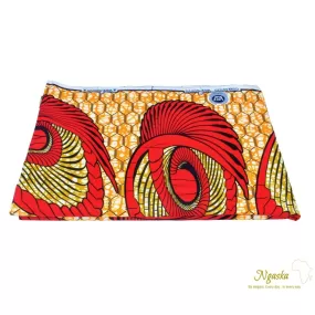 Ngaska Ankara Orange Red Abstract Print - CA 28