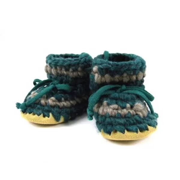 padraig cottage newborn & baby slippers - forest stripe