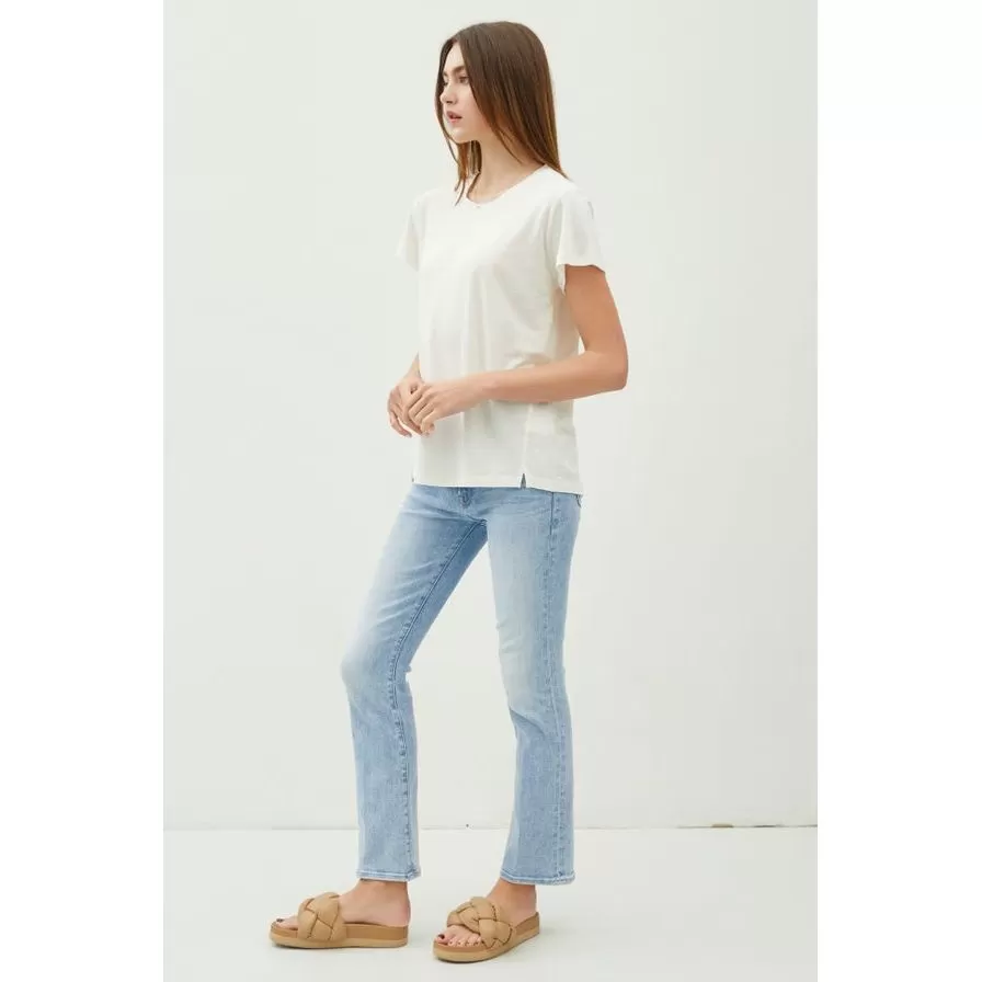 Perfect Classic Round Neck Split Hem T-Shirt