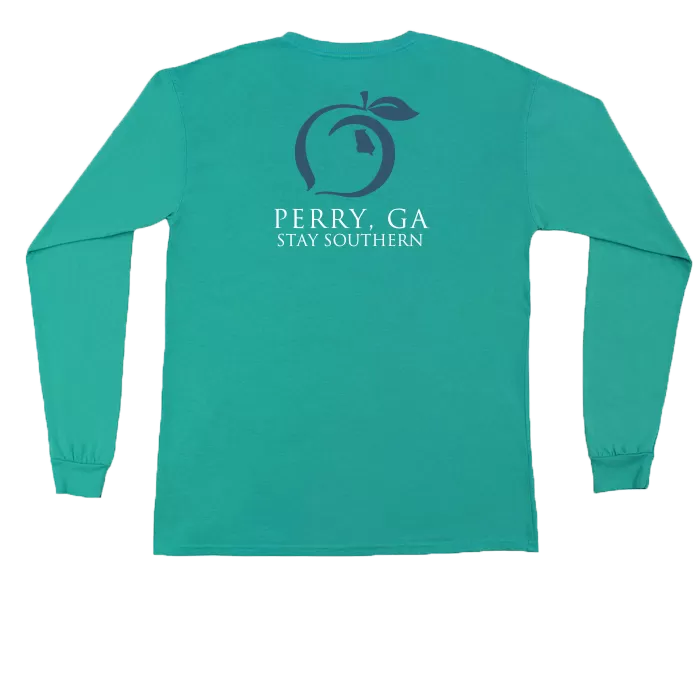 Perry, GA  Long Sleeve Hometown Pocket Tee