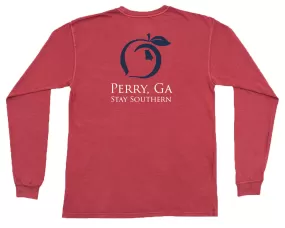 Perry, GA  Long Sleeve Hometown Pocket Tee