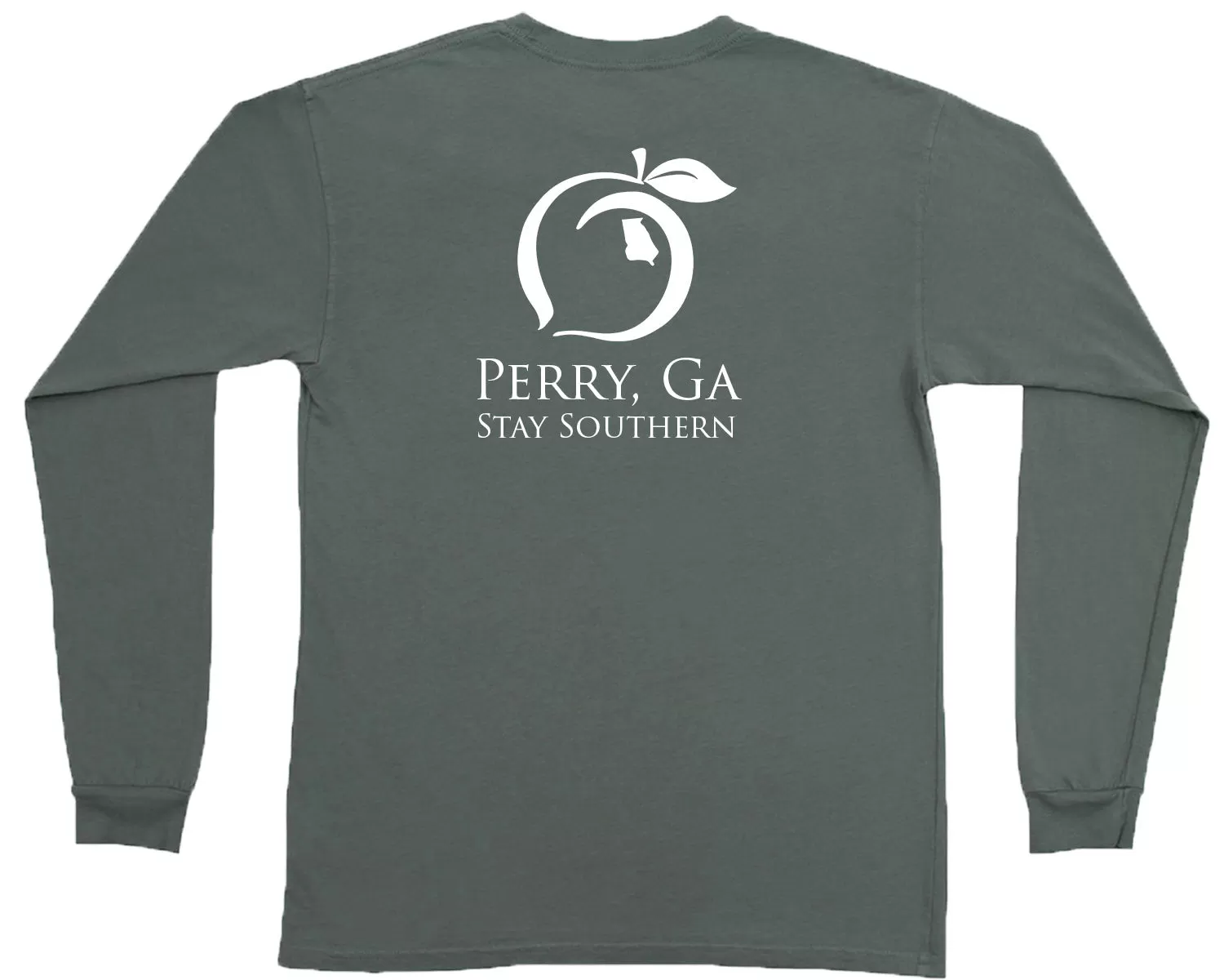 Perry, GA  Long Sleeve Hometown Pocket Tee