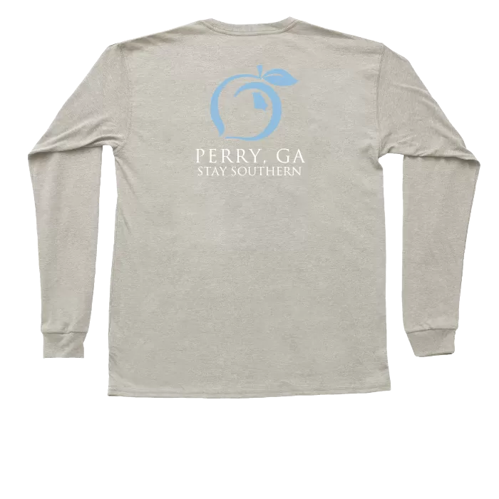 Perry, GA  Long Sleeve Hometown Pocket Tee