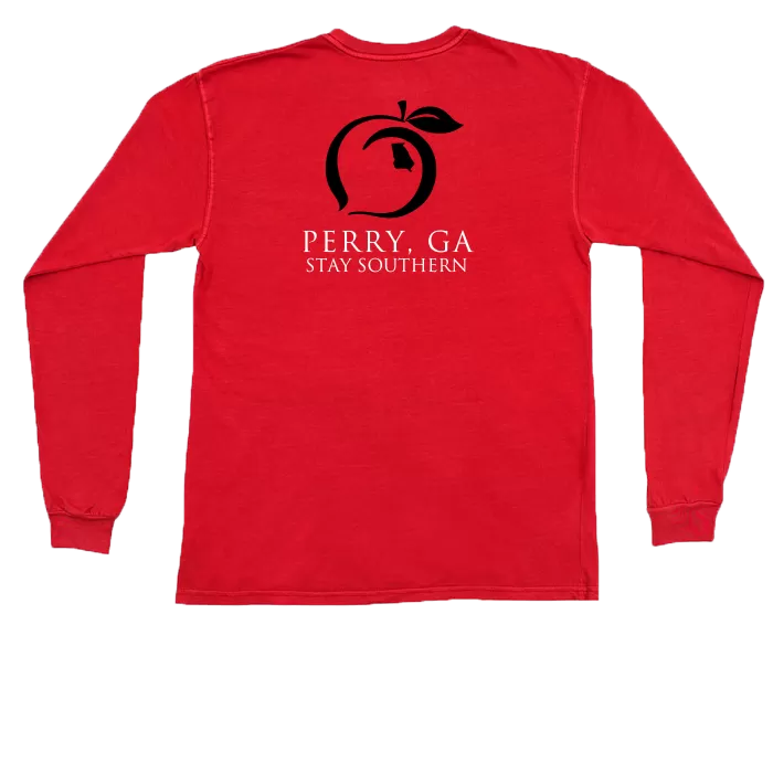 Perry, GA  Long Sleeve Hometown Pocket Tee