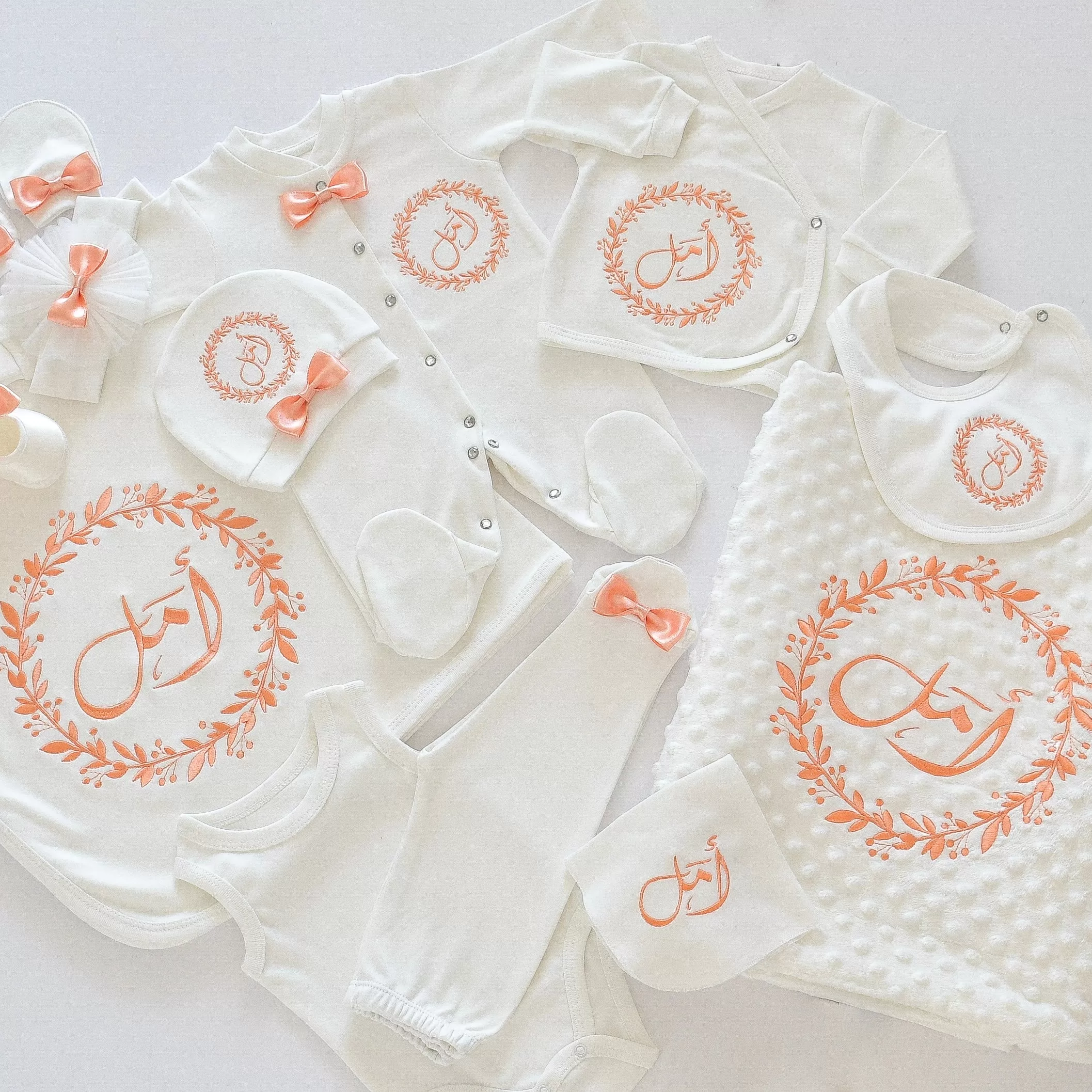 Personalised Princess Baby Coming Home Embroidered Set