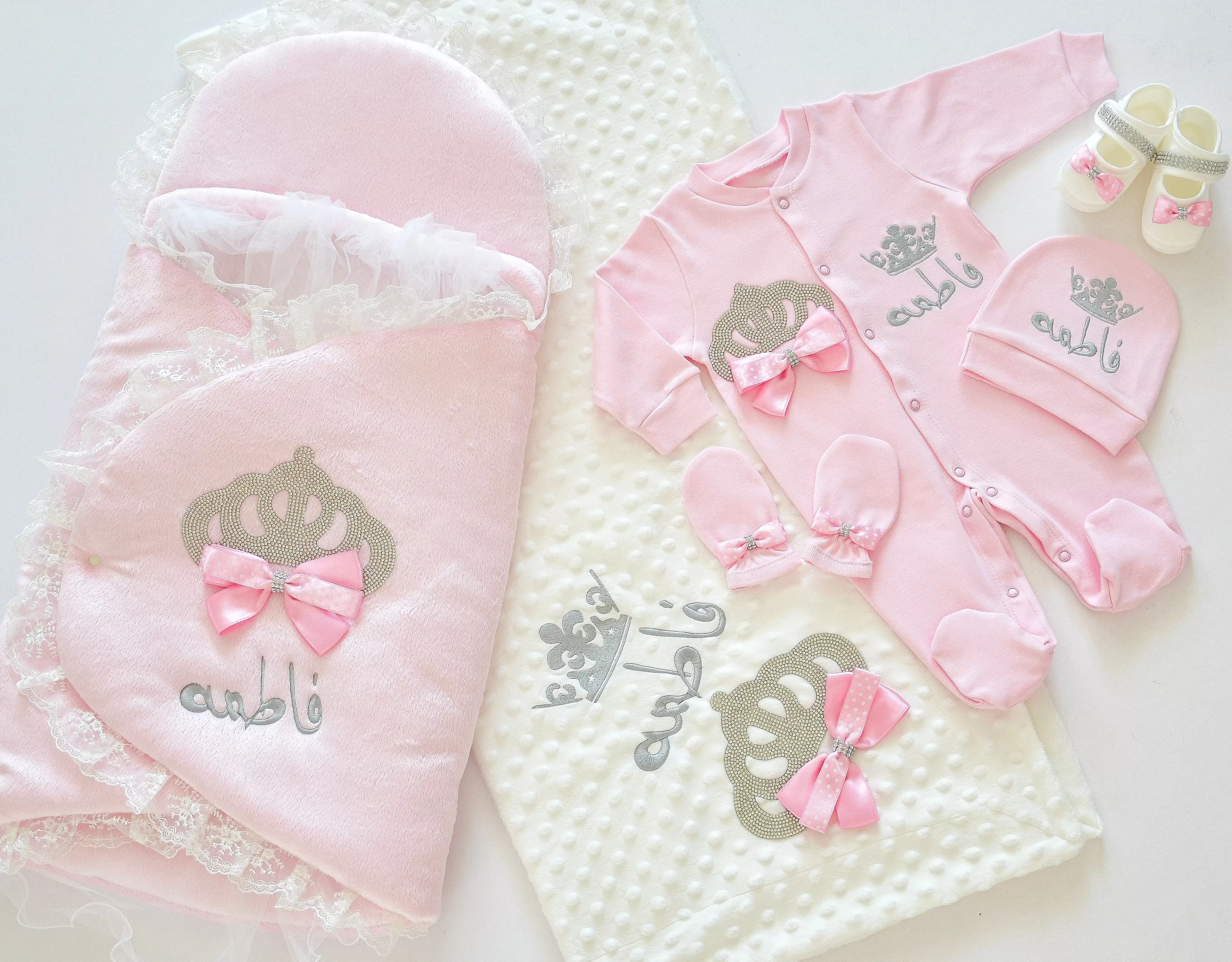 Personalised Welcome Home Newborn Baby Girl Set