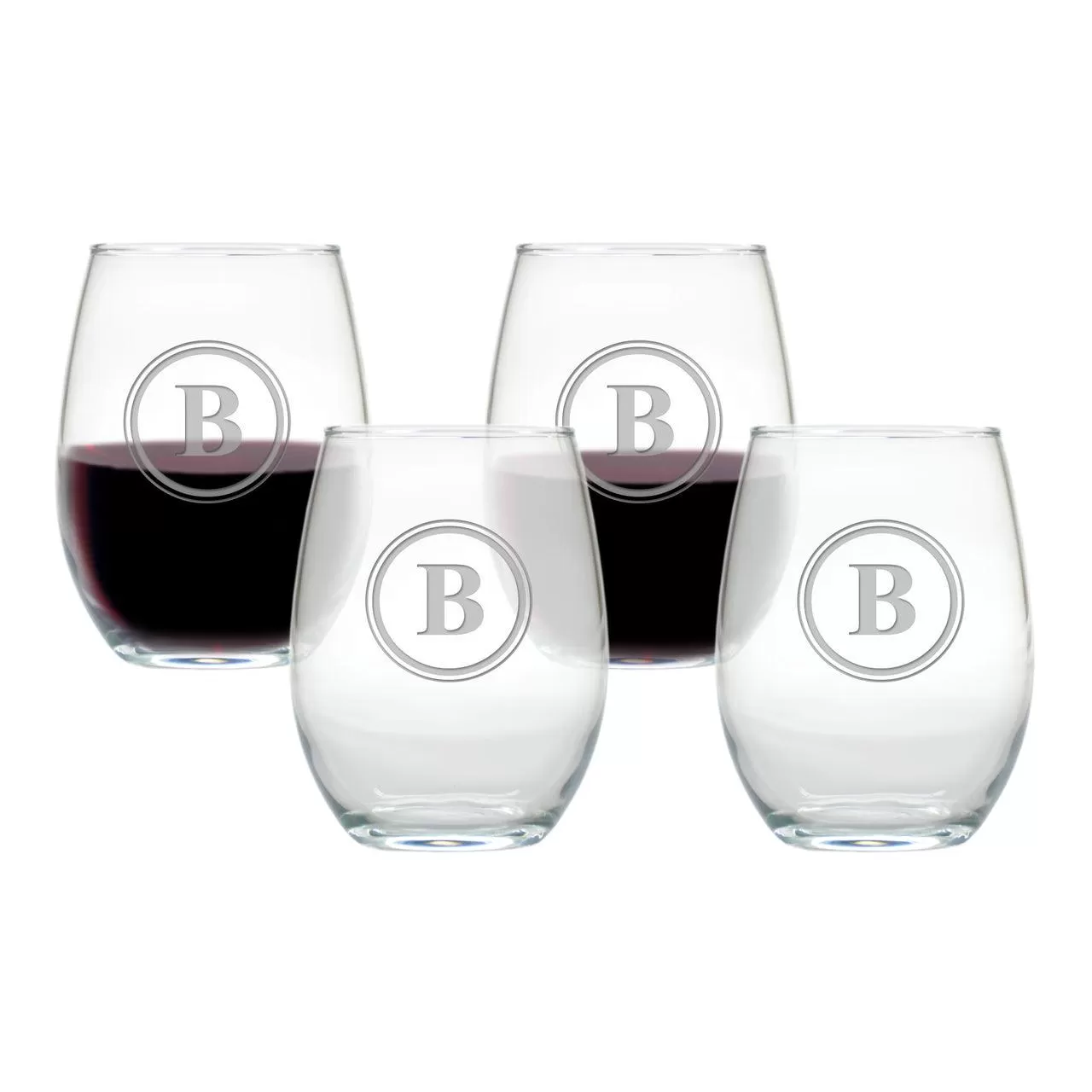 Personalized Stemless Wine Tumbler - Set of 4, 15 oz each