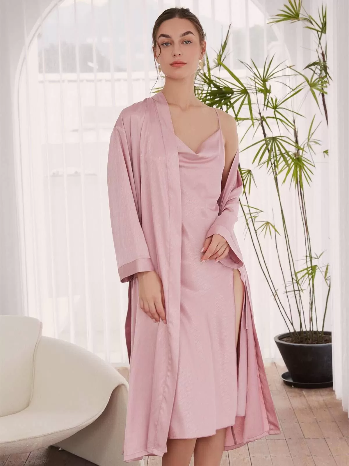 Pink Robe Dress Set