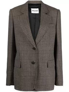 PLAID-CHECK SINGLE-BREASTED BLAZER