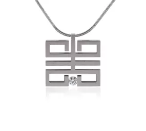 PT114W B.Tiff Feliĉo Stainless Steel Pendant Necklace