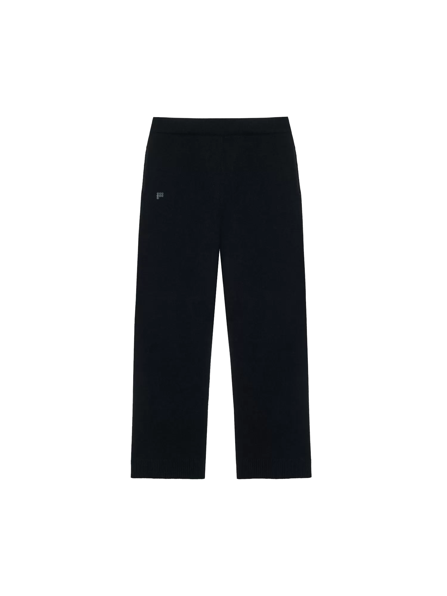 Recycled Cashmere Loose Track Pants—black