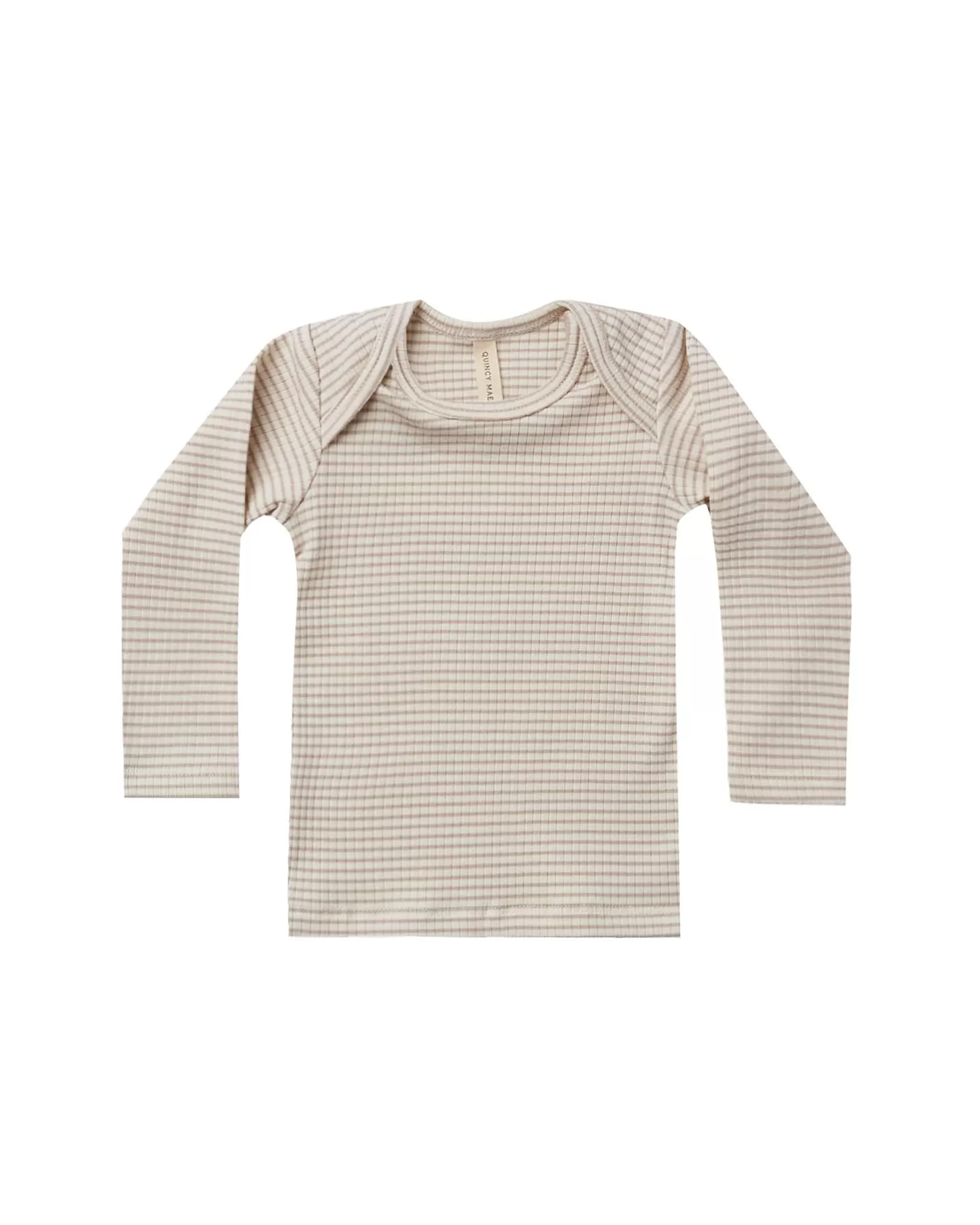 Ribbed Longsleeve Lap Tee – Ash Stripe